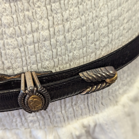 Vintage 90s Brighton Museum Belt XL Black Whimsigoth Coin Bohemian Leather - Picture 6 of 16